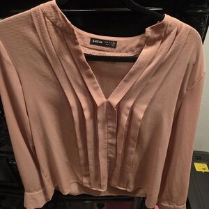SHEIN Women's Pink Pleated Blouse